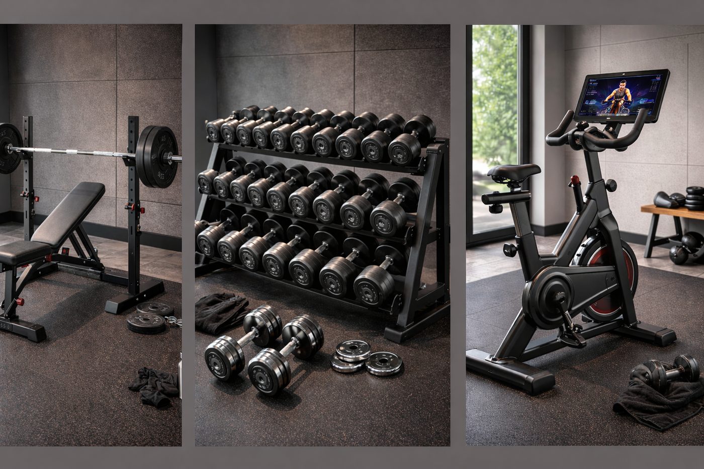 Dumbbells en halters om fitnessapparatuur te vergelijken